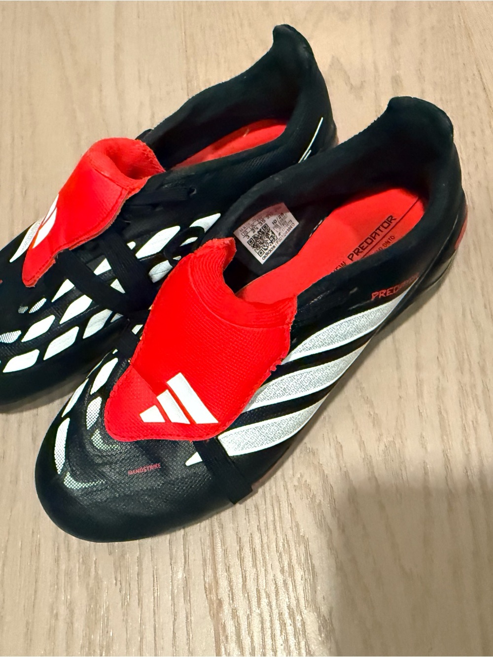 adidas Predator kids Soccer cleats in Black, Red & White